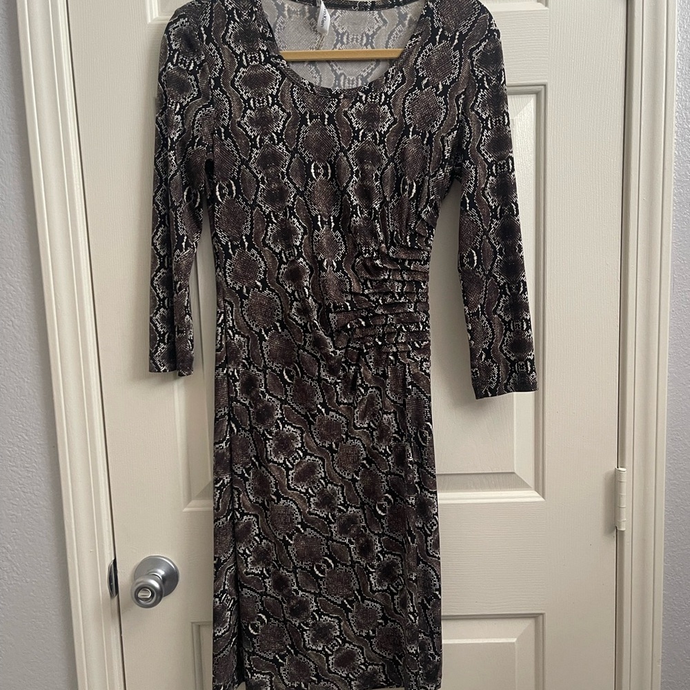 Calvin Klein brown Snake Print Dress